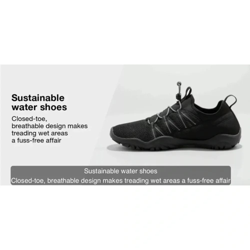 All in Motion Black Boat Men Shoes with Elastic Lacing